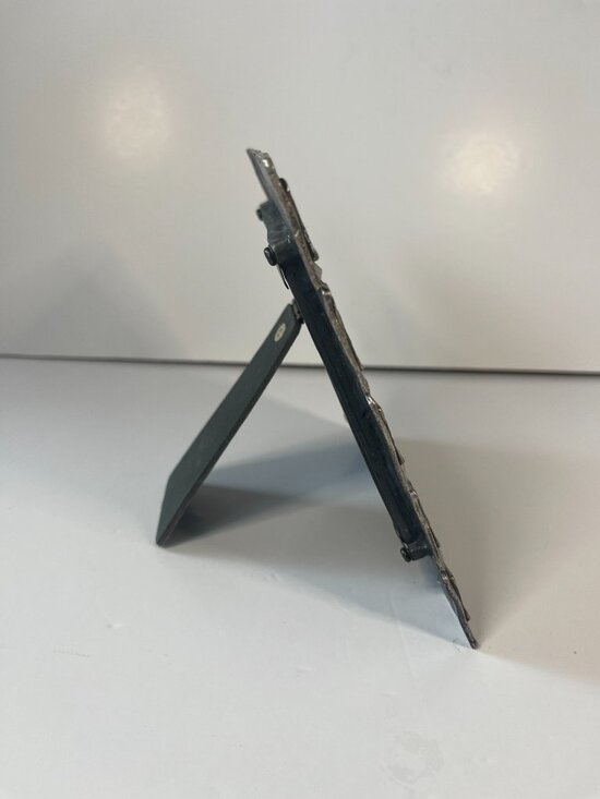 1990s Pewter Hearts and Stars Frame Geometric Celestial Embossed Vintage Decor - Picture 5 of 9